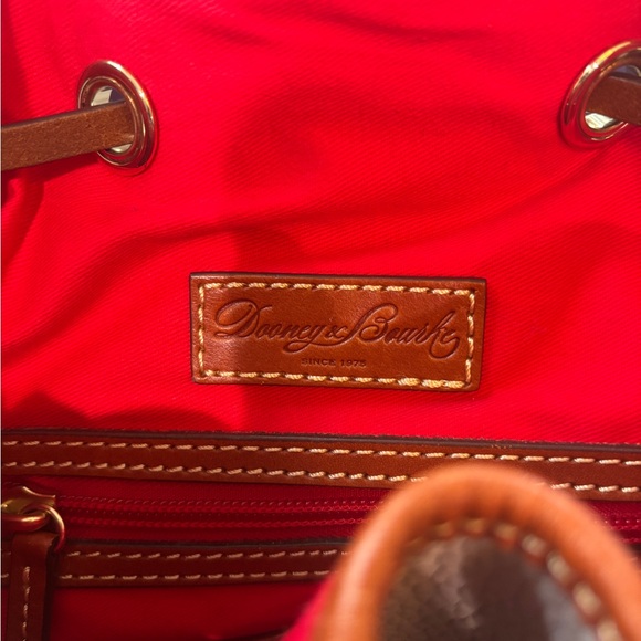 Dooney & Bourke Pebble Leather Bucket Bag | Grey | Drawstring - Picture 8 of 9